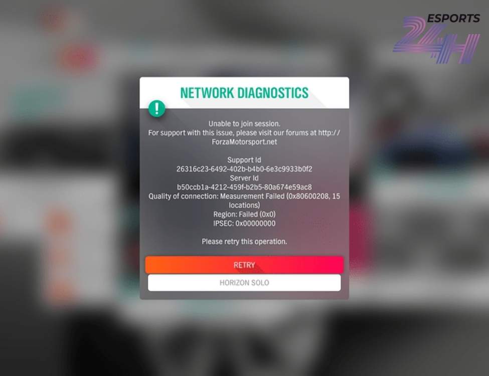 Lỗi hiển thị Horizon Life Session Find Failed