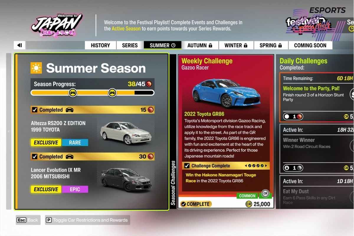 Festival Playlist Forza Horizon 6 Mùa 1 - Tuần 1: Hướng Dẫn Hoàn Thành Thử Thách Mùa Hè Rực Lửa 3 Phần thưởng xe hiếm độc quyền trong Forza Horizon 6