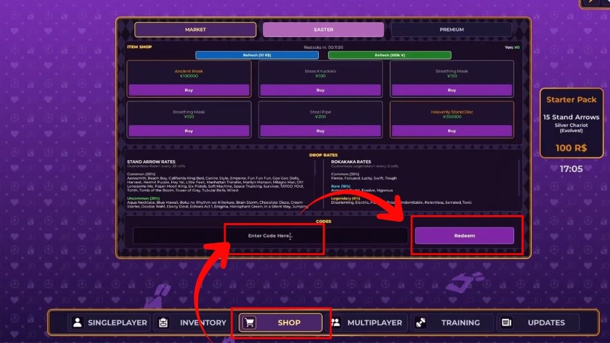 Code JoJo's Bizarre Incremental 2026: Cách nhập và nhận quà 2 b2 nhap code jojo blizzard incremental