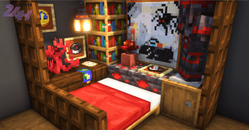 Hướng Dẫn Cách Xây Nhà Trong Minecraft Cho Người Mới 3 Bố trí giường ngủ khi xây nhà trong Minecraft