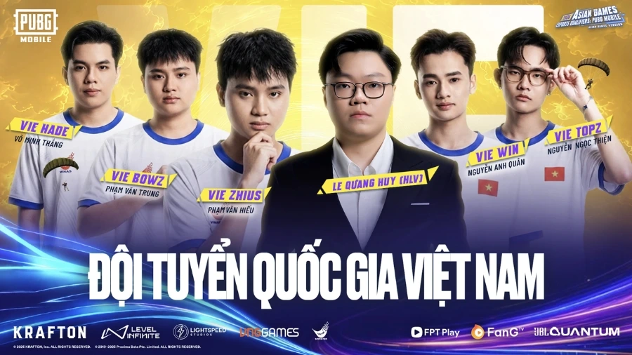 Đội hình bộ môn PUBG Mobile của đội tuyển Việt Nam