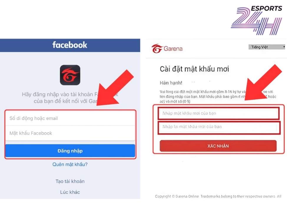 Hướng dẫn cách đổi mật khẩu Liên Quân Mobile 2026 3 đổi mật khẩu đối với tài khoản Facebook