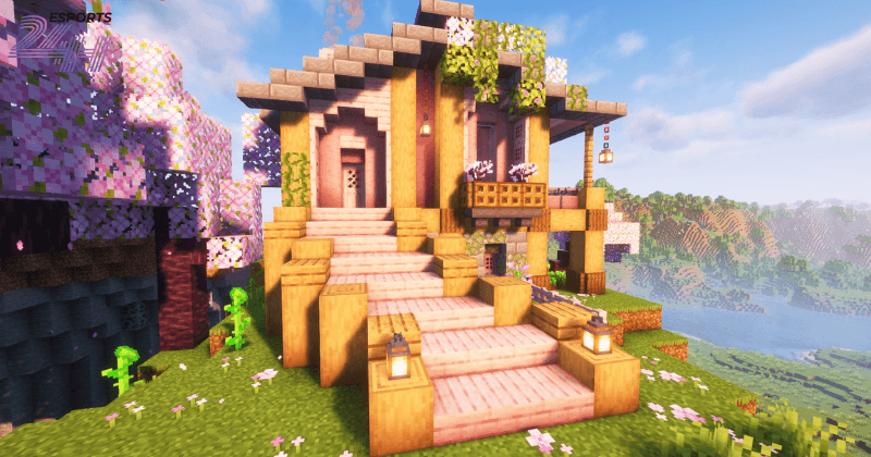 Hướng Dẫn Cách Xây Nhà Trong Minecraft Cho Người Mới 2 Dựng tường và bố trí cửa ra vào là cách xây nhà trong Minecraft đơn giản