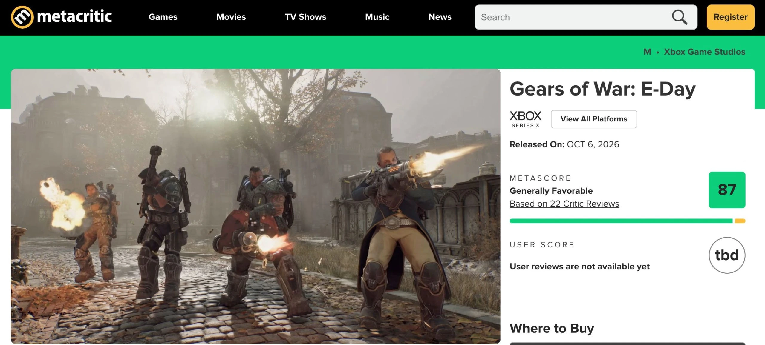 Gears of War: E-Day khởi đầu ấn tượng, Xbox có thể đón cú hit lớn đầu tiên trong năm 2026 1 Gears of War: E-day nhận được bão lời khen từ giới phê bình game