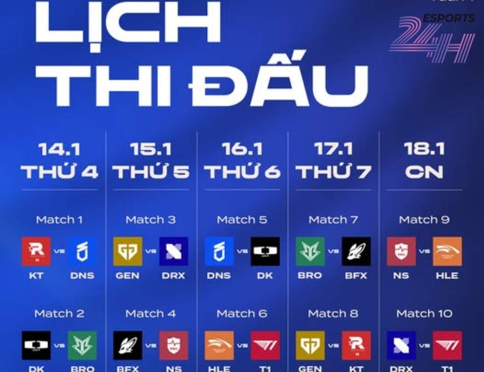 Lịch thi đấu LCK mùa hè 2026: Cập nhật giờ Việt Nam chính xác nhất Lịch thi đấu lck