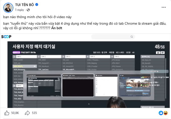 Drama nảy lửa tại PUBG Asia Stars 2026 giữa tuyển thủ Việt Nam và streamer Hàn Quốc 3 pubg drama 3